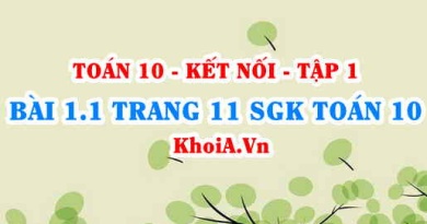 Bài 1.1 trang 11 SGK Toán 10 tập 1 Kết nối tri thức